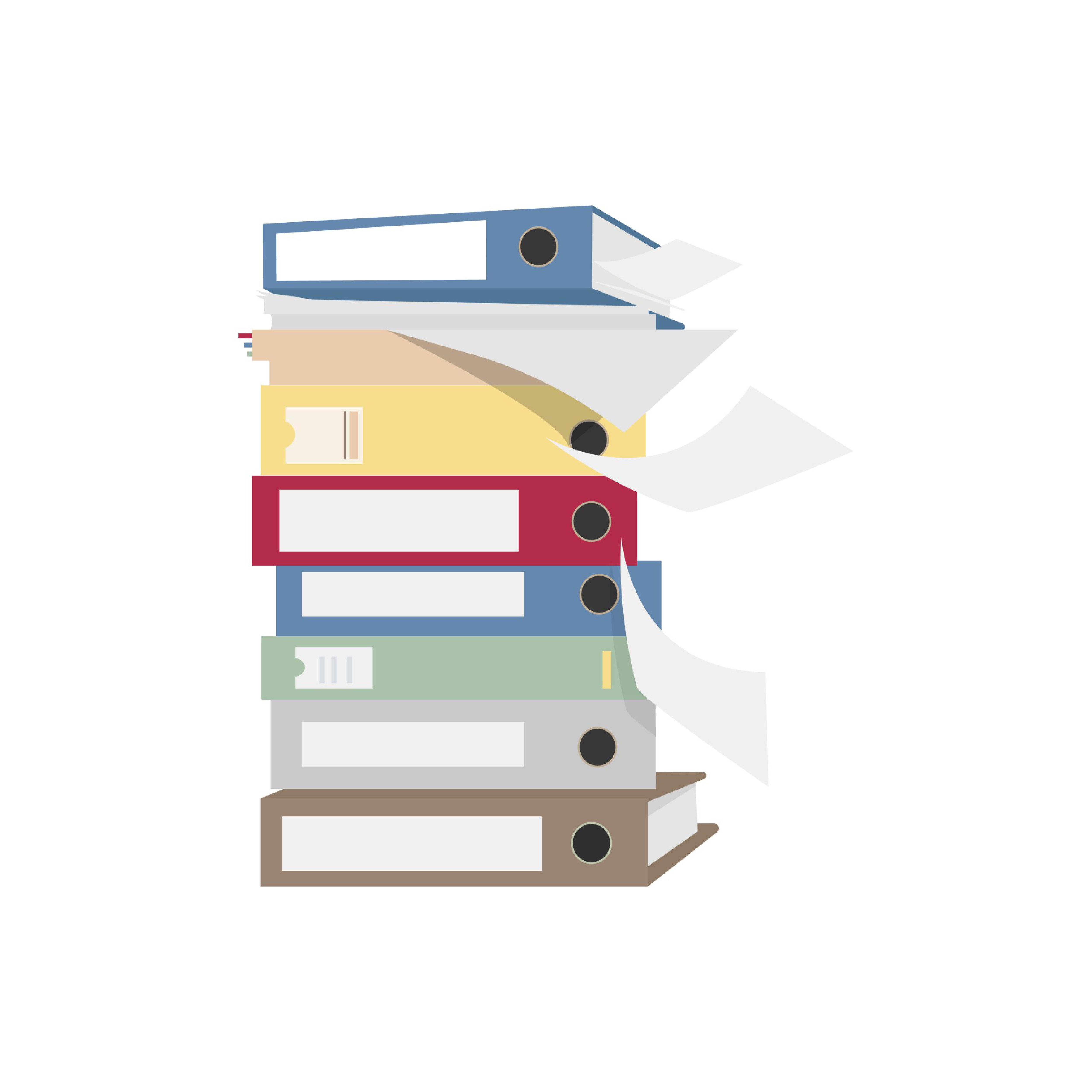 Pile of files and folders graphic illustration